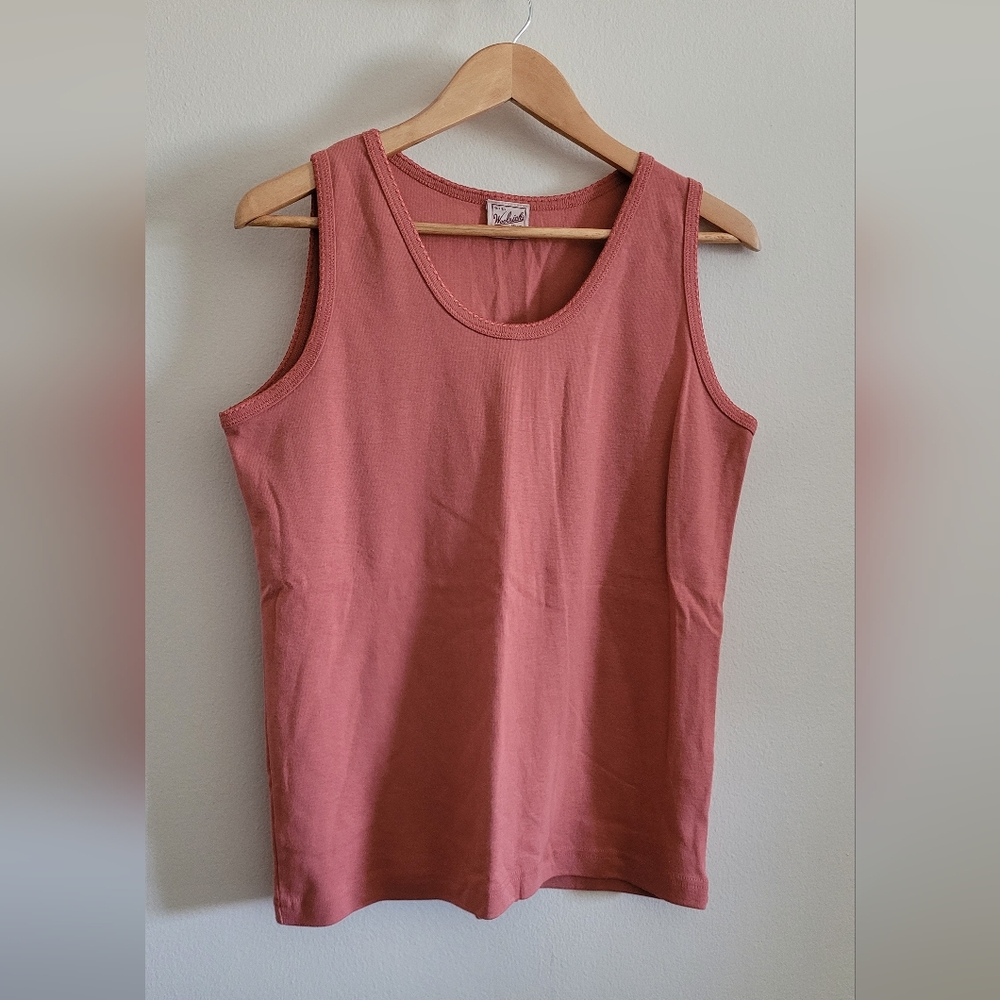 Vtg Woolrich Decorative Trim Tank Top, Women's L, Burnt Coral